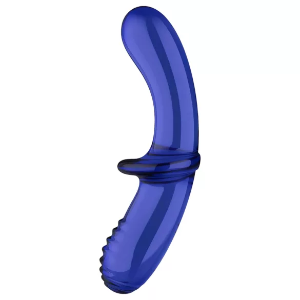 Satisfyer Double Crystal - dildo szklane dwustronne - niebieski