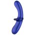 Satisfyer Double Crystal - dwustronne szklane dildo (niebieski)