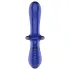 Satisfyer Double Crystal - dildo szklane dwustronne - niebieski