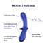 Satisfyer Double Crystal - dwustronne szklane dildo (niebieski)