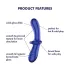 Satisfyer Double Crystal - dildo szklane dwustronne - niebieski