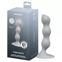 Satisfyer Triple Ball-R - dilda z koralikami - szary