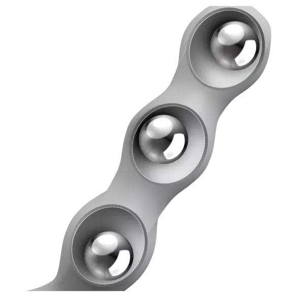 Satisfyer Triple Ball-R - dilda z koralikami - szary