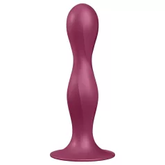   Satisfyer Double Ball-R - dildo z przyssawką - wagowy - czerwony