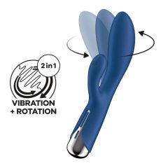   Satisfyer Spinning Rabbit 1 - Obrotowy wibrator z wirującą dźwignią (niebieski)