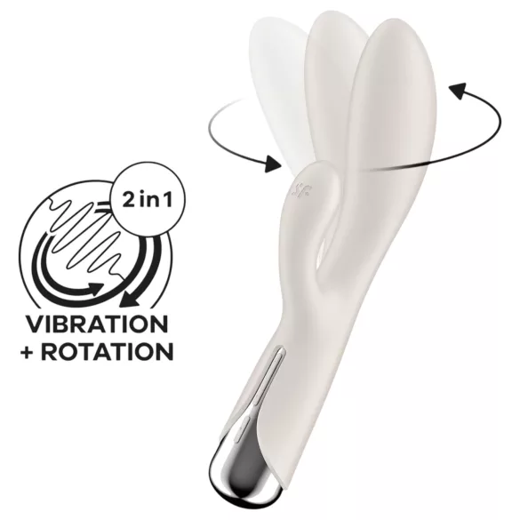Satisfyer Spinning Rabbit 1 - wibrator z obrotowym ramieniem łechtaczkowym (beżowy)
