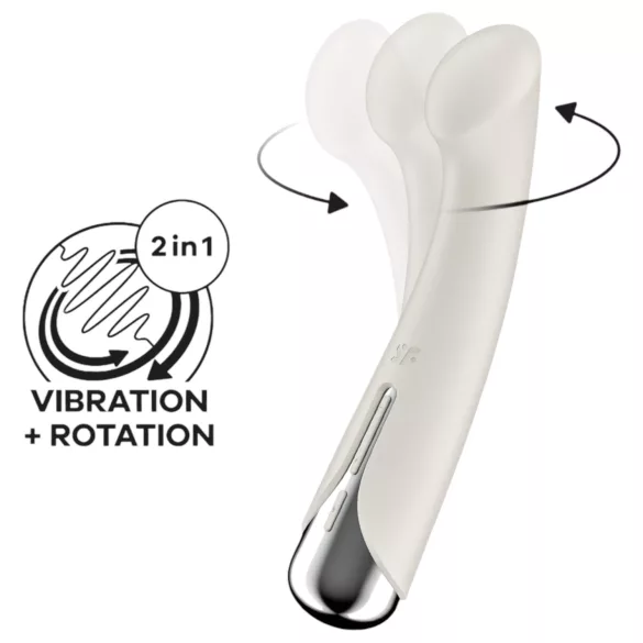 Satisfyer - wibrator rotacyjny do punktu G - obracająca się głowica - beżowy