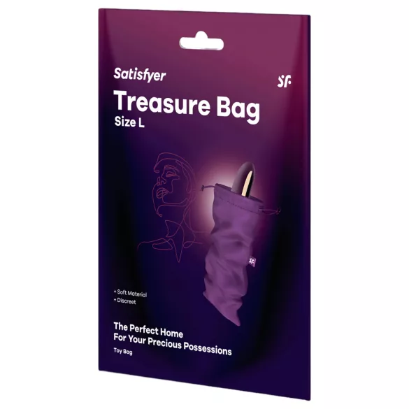 Satisfyer Treasure Bag L - dyskretna torba do przechowywania - średnia (fioletowa)