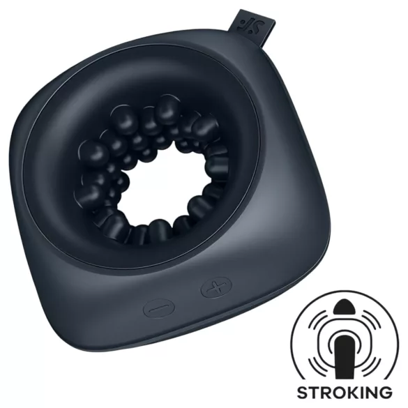 Satisfyer Ring Stroker - akumulatorowy, wibrujący masturbator (czarny)