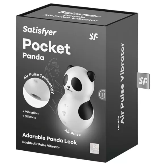 Satisfyer Pocket Panda - stymulator łechtaczki z falami powietrza - czarny