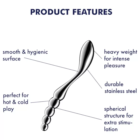 Satisfyer Star Force 1 - dildo kulkowy - stal nierdzewna - srebrny