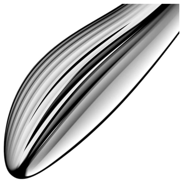 Satisfyer Pure Gravity 1 - dildo waginalne stalowe żebrowane - srebrny