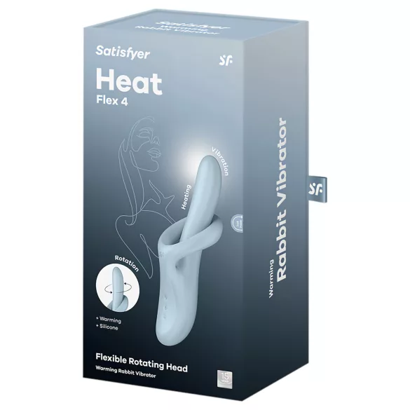 Satisfyer Heat Flex 4 - wibrator z nagrzewającym się ramieniem łechtaczkowym (niebieski)