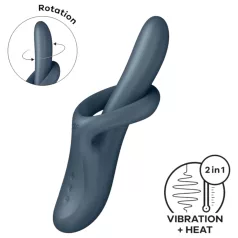   Satisfyer Heat Flex 4 - wibrator z ogrzewaniem i stymulatorem łechtaczki - szary