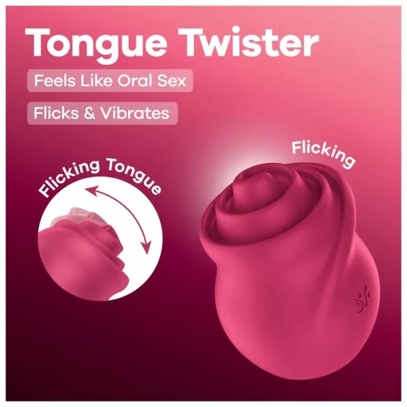 Satisfyer Tongue Twister - wibrator do łechtaczki z rotującym językiem - różowy