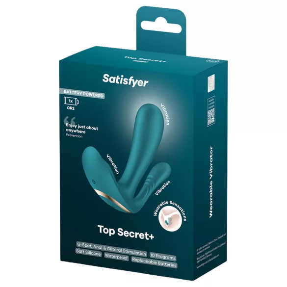 Satisfyer Top Secret+ - wibrujący stymulator noszony w bieliźnie - zielony