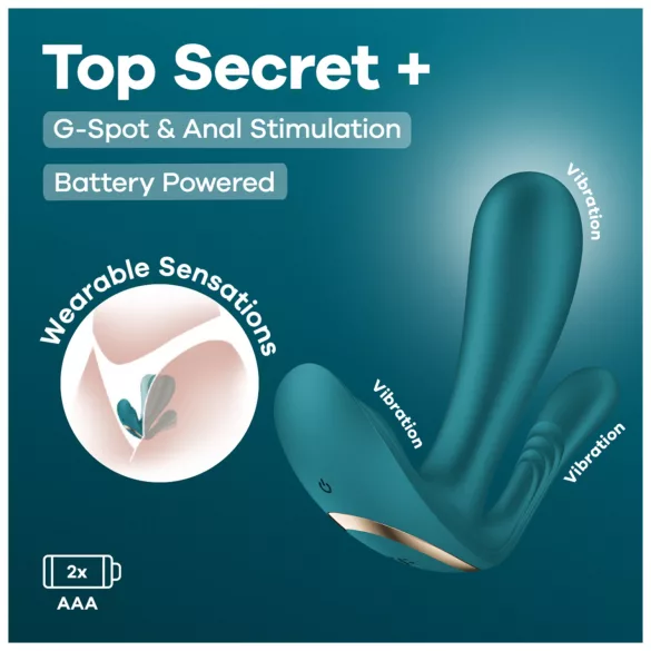 Satisfyer Top Secret+ - wibrujący stymulator noszony w bieliźnie - zielony