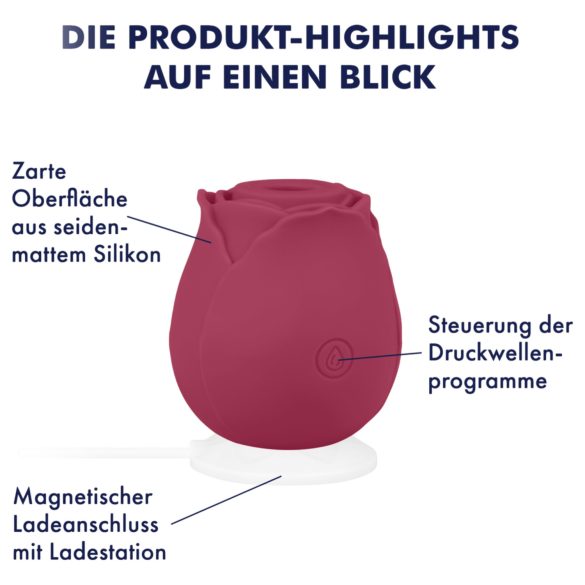 EIS Blush&Bloom - stymulator łechtaczki z funkcją ssania i wibracji - czerwony