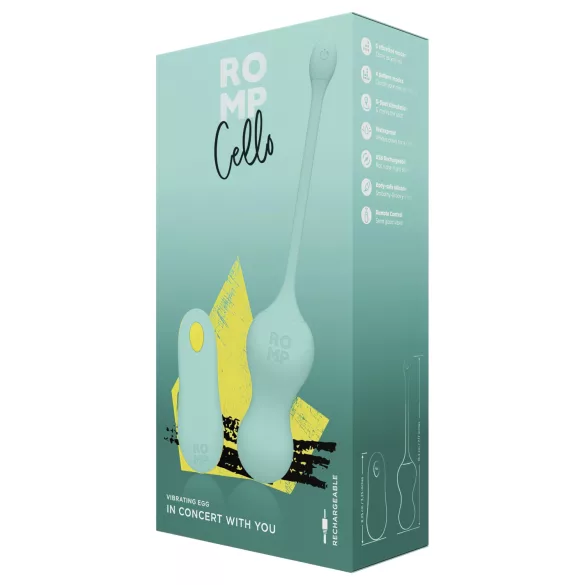 ROMP Cello - kulki gejszy wibrujące z pilotem - zielone