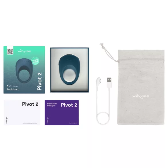 We-Vibe Pivot 2 - pierścień wibracyjny na penisa sterowany aplikacją, dla mężczyzn (niebieski)