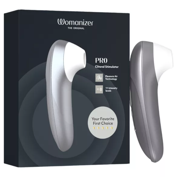 Womanizer Pro - stymulator łechtaczki falami powietrza (szary)