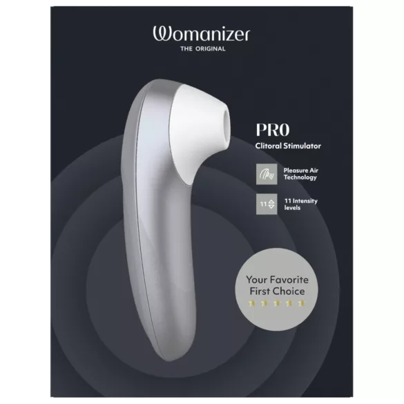 Womanizer Pro - stymulator łechtaczki falami powietrza (szary)
