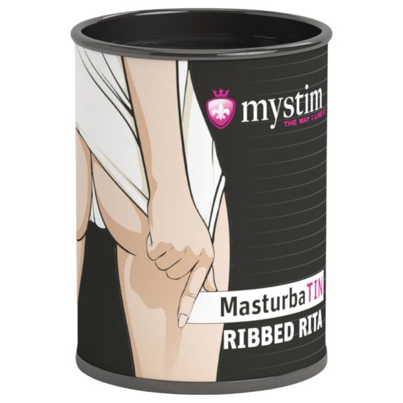Mystim MasturbaTIN Żebrowana Rita - prążkowany masturbator (biały)