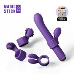 Magic Stick - wibrator z wymienną różdżką (fioletowy)