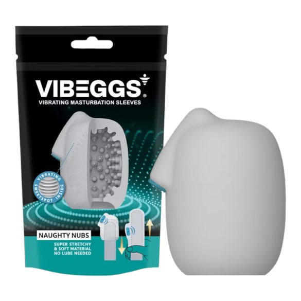 VIBEGGS Naughty Nubs - wibrujące jajko masturbator (biały)