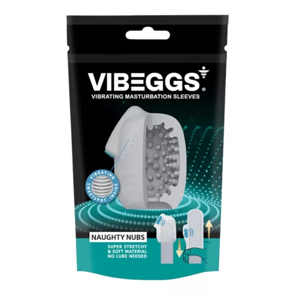 VIBEGGS - masturbator wibrujące jajko z wypustkami - biały