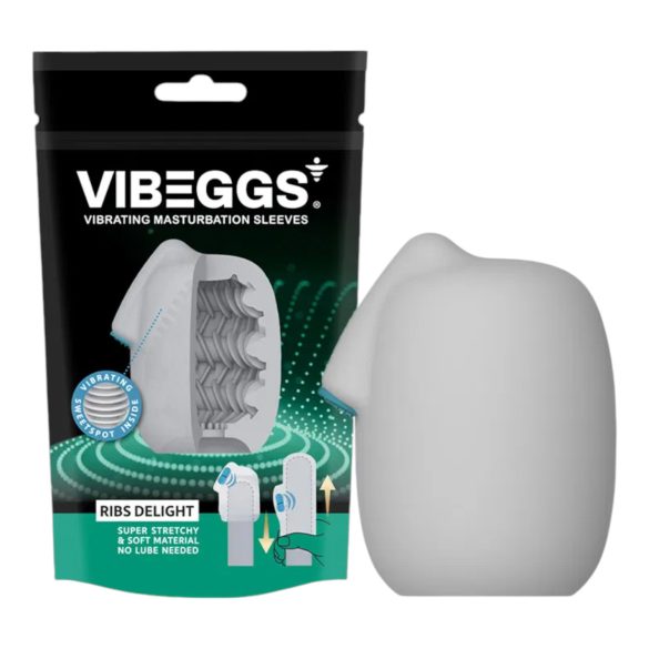 VIBEGGS Ribs Delight - wibrujące jajko masturbator (biały)
