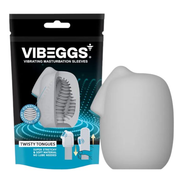 VIBEGGS Twisty Tongues - jajko wibrujące masturbator (biały)