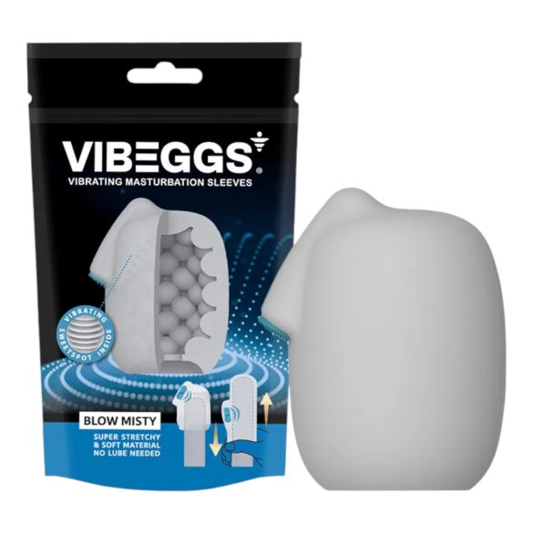 VIBEGGS Blow Misty - wibrujące jajko masturbator (biały)