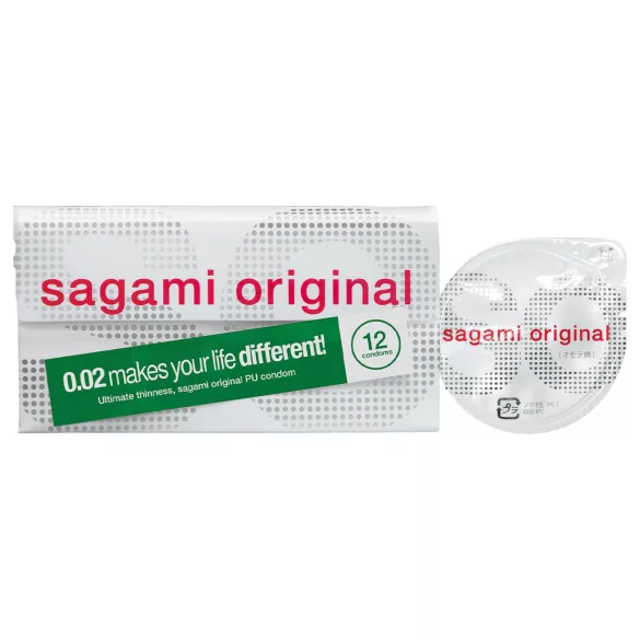 Sagami Original 0,02 - prezerwatywy - ultracienkie - 55mm - 12 sztuk