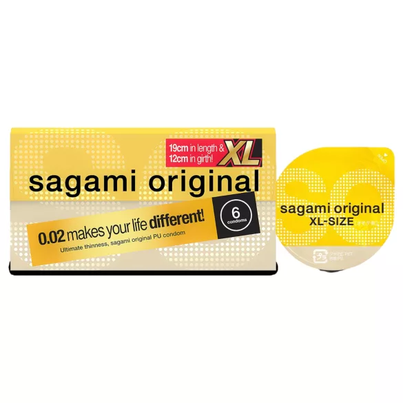 Sagami Original 0,02 XL - prezerwatywy - extra cienkie 61mm - 6 sztuk