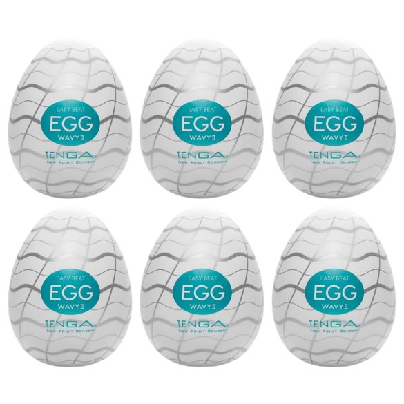 TENGA Egg Wavy II - Zestaw masturbatorów (6 szt.)