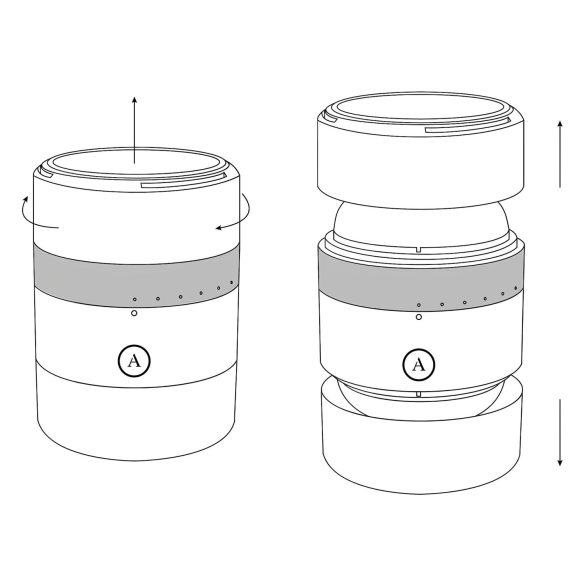 Arcwave Voy - masturbator dla mężczyzn - rotacyjny i uciskowy - czarny