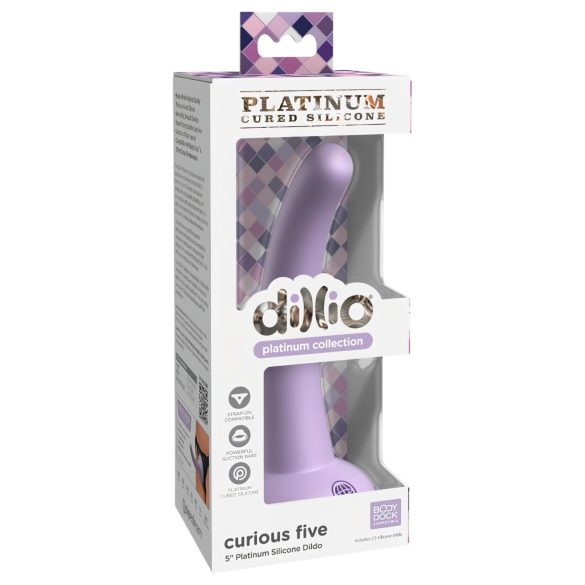 Dillio Curious Five - przyssawkowe dildo (15cm) - fioletowe