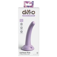  Dillio Curious Five - lepkie silikonowe dildo (15 cm) - fioletowe