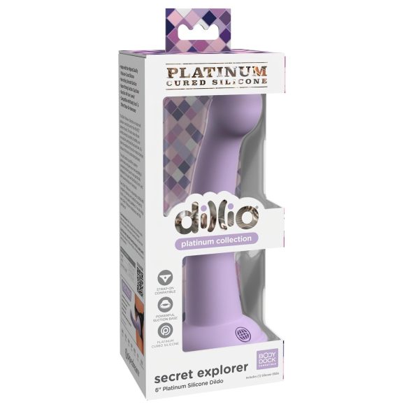 Dillio Sekretny Odkrywca - fioletowy dildo z przyssawką (17 cm)