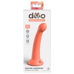   Dillio Secret Explorer - akrylowe dildo z zaciskiem (17 cm) - pomarańczowy