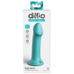   Dillio Big Hero - silikonowe dildo z lepkimi palcami (17 cm) - turkusowy