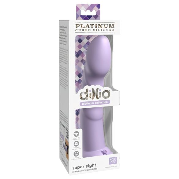 Dillio Wielka Ósemka - silikonowy dildo z przyssawką (21cm) - fioletowy