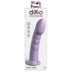   Dillio Super Eight - akrylowe silikonowe dildo z lepkimi palcami (21 cm) - fioletowy