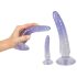 Zestaw dildo analne Crystal Clear - 3 szt. (przezroczysty-niebieski)