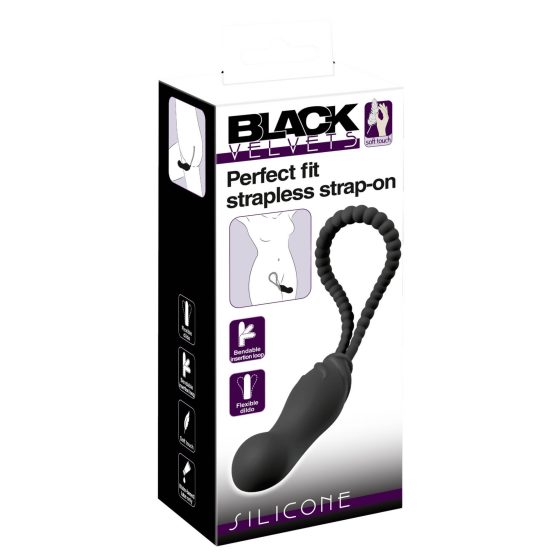 Black Velvet Perfect Fit - dildo bez ramiączek (czarny)