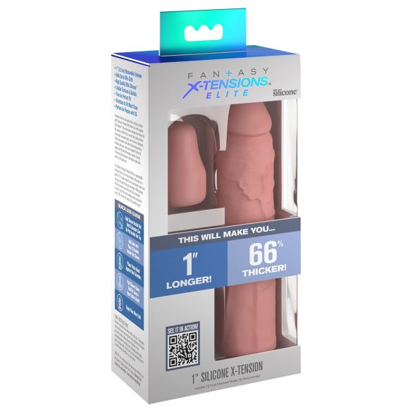 X-TENSION Elite 1 - elastyczna nakładka na penisa (naturalna)