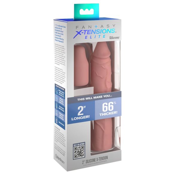 X-TENSION Elite 2 - dopasowywana nakładka na penisa (naturalna)