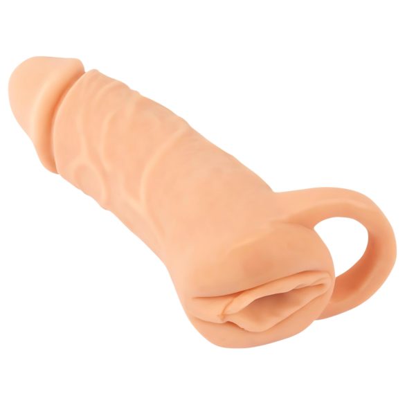 Nature Skin - męska nakładka i sztuczna pochwa - 18 cm (naturalny)