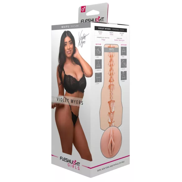 Fleshlight Violet Myers Waifu - realistyczna wagina - silikon - naturalny